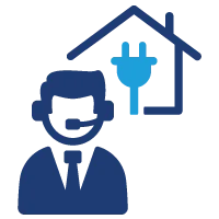 icon representing a customer service representative scheduling a residential service
